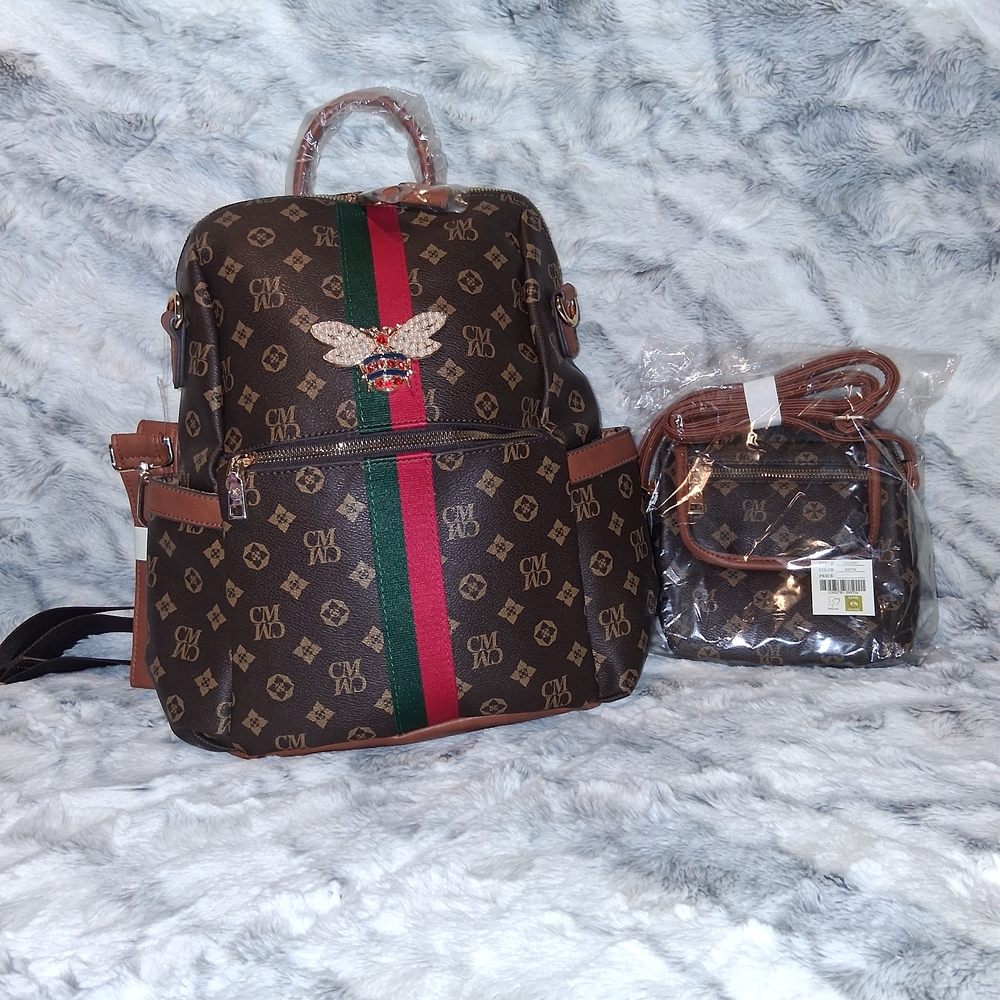 Brown Monogram Backpack And Crossbody